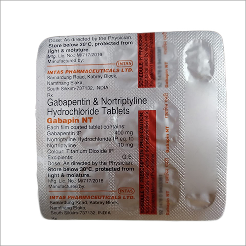 Gabapentin And Nortriptyline Hydrochloride Tablets