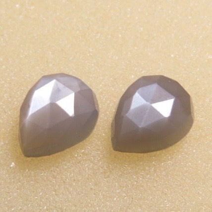 7x10mm Gray Moonstone Rose Cut Pear Loose Gemstones Grade: Aaa