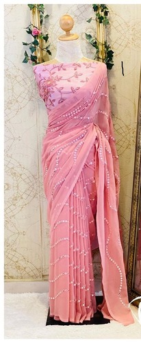 Georgette Pink Saree