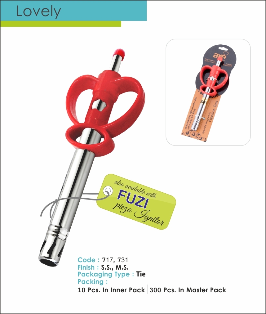 Lovely Gas Lighter - Stainless Steel, Customized Size, Red & Blue | Reliable Kitchen Tool, Corrosion Resistant, Easy To Clean