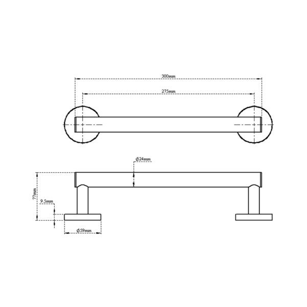 Stainless Steel Grab Bar H2o