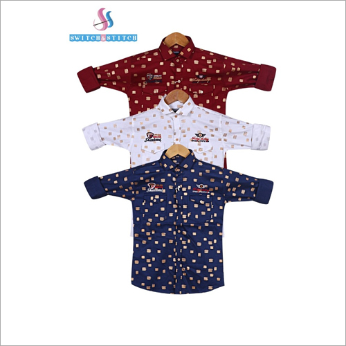 अलग-अलग रंगों में उपलब्ध किड्स कैज़ुअल प्रिंटेड शर्ट