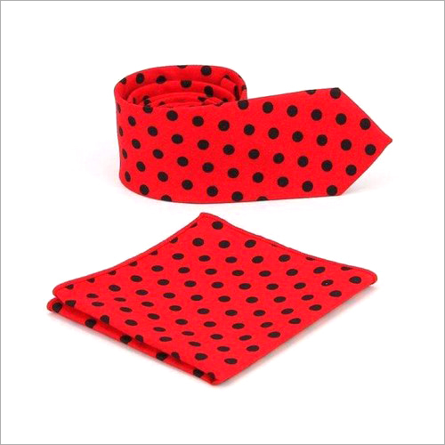 डिजिटल प्रिंट बिंदीदार टाई और हैंकी