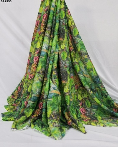 Firozabad Silk Digital Print Fabric - 44 Inch Width, Washable for Garments