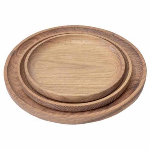 गोल लकड़ी की प्लेटें