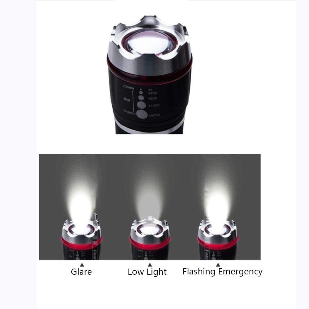 Emergency Torch With Tool Kit - Metal And Plastic, 10 In 1 Multi-use Tool, Battery Operated With White Led Light, Red Emergency Flasher & Compact Design
