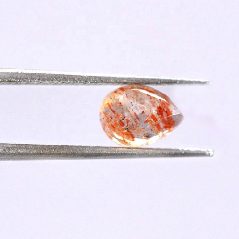 6x9mm Sunstone Rose Cut Pear Loose Gemstones Grade: Aaa