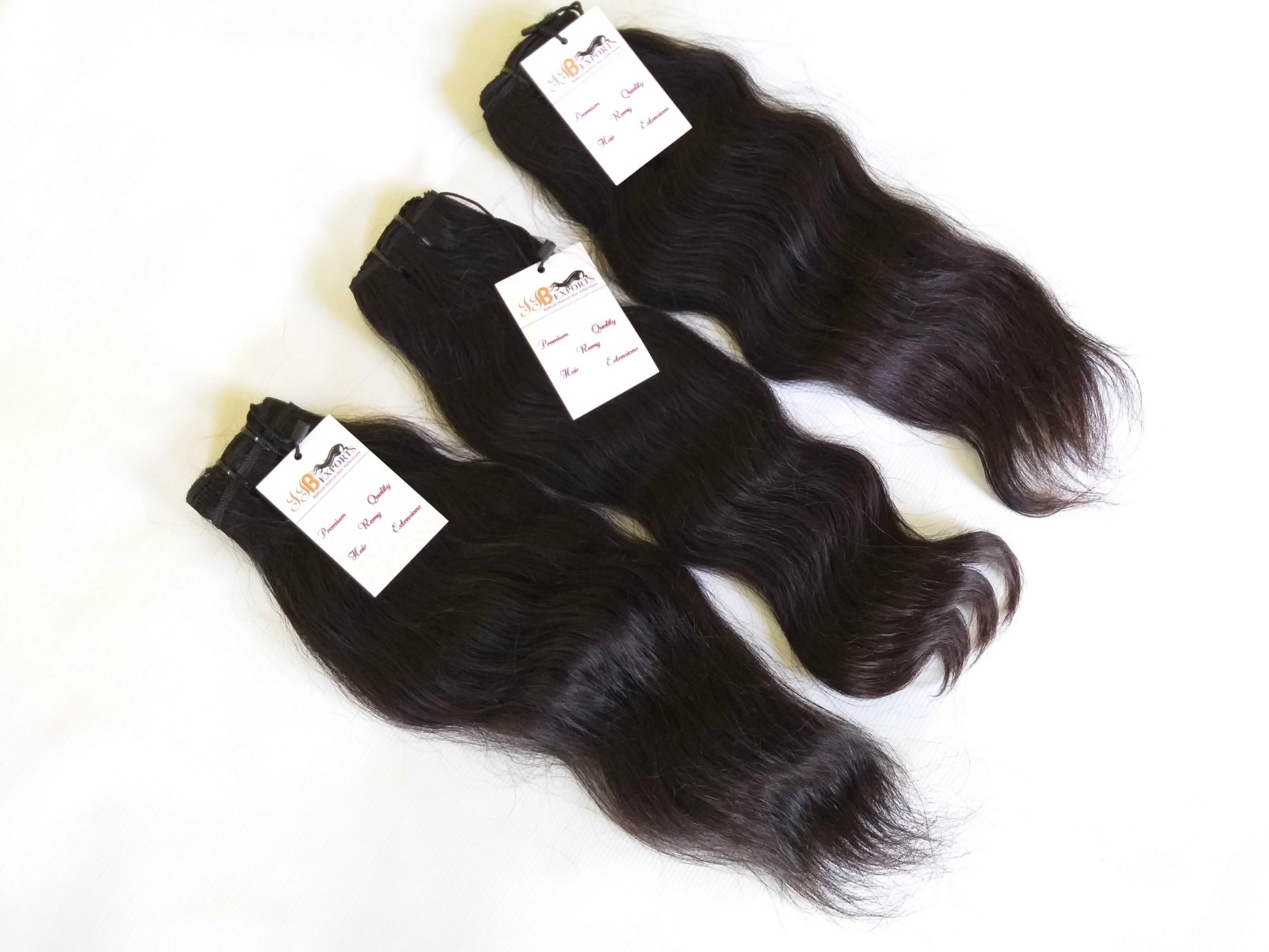Indian Raw Unprocessed Cuticle Aligned Mink Tangle Free Natural Wavy Human Hair Bundle