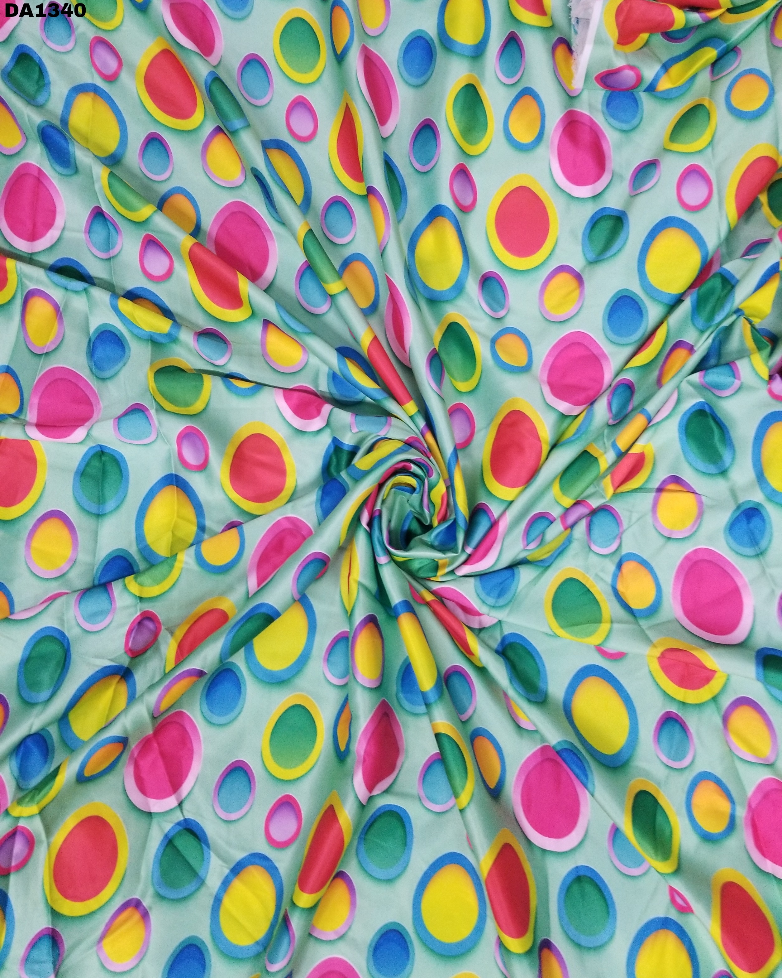 Firozabad Silk Digital Print Fabric - 58 Inch Width, Washable Garment Material, Vibrant Colors As Shown In Images