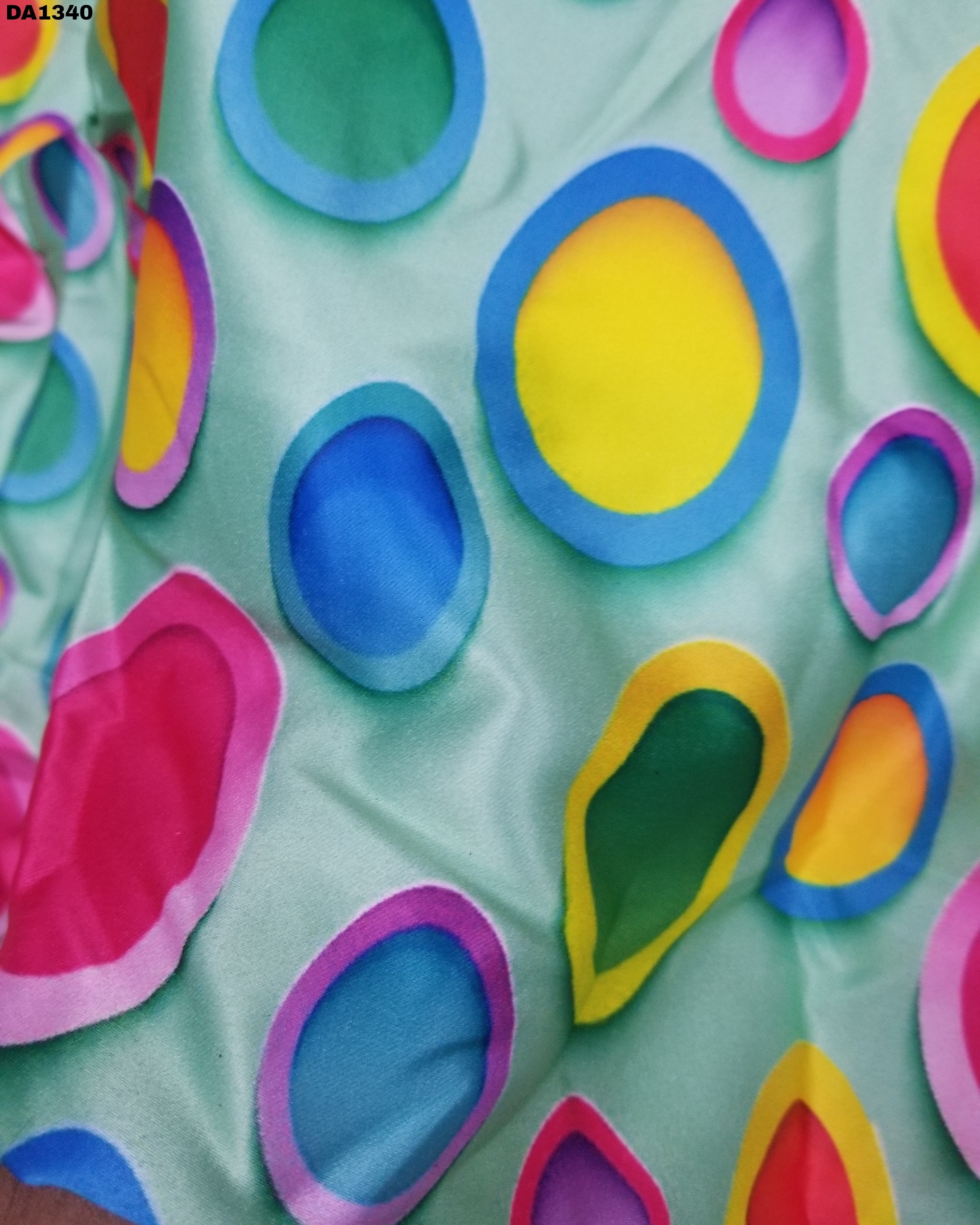 Firozabad Silk Digital Print Fabric - 58 Inch Width, Washable Garment Material, Vibrant Colors As Shown In Images