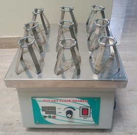 Rotary Shaker - Stainless Steel, Benchtop Dimensions, Grey Color | Electronic Speed Control, Continuous Shaking for Multiple Flask Sizes