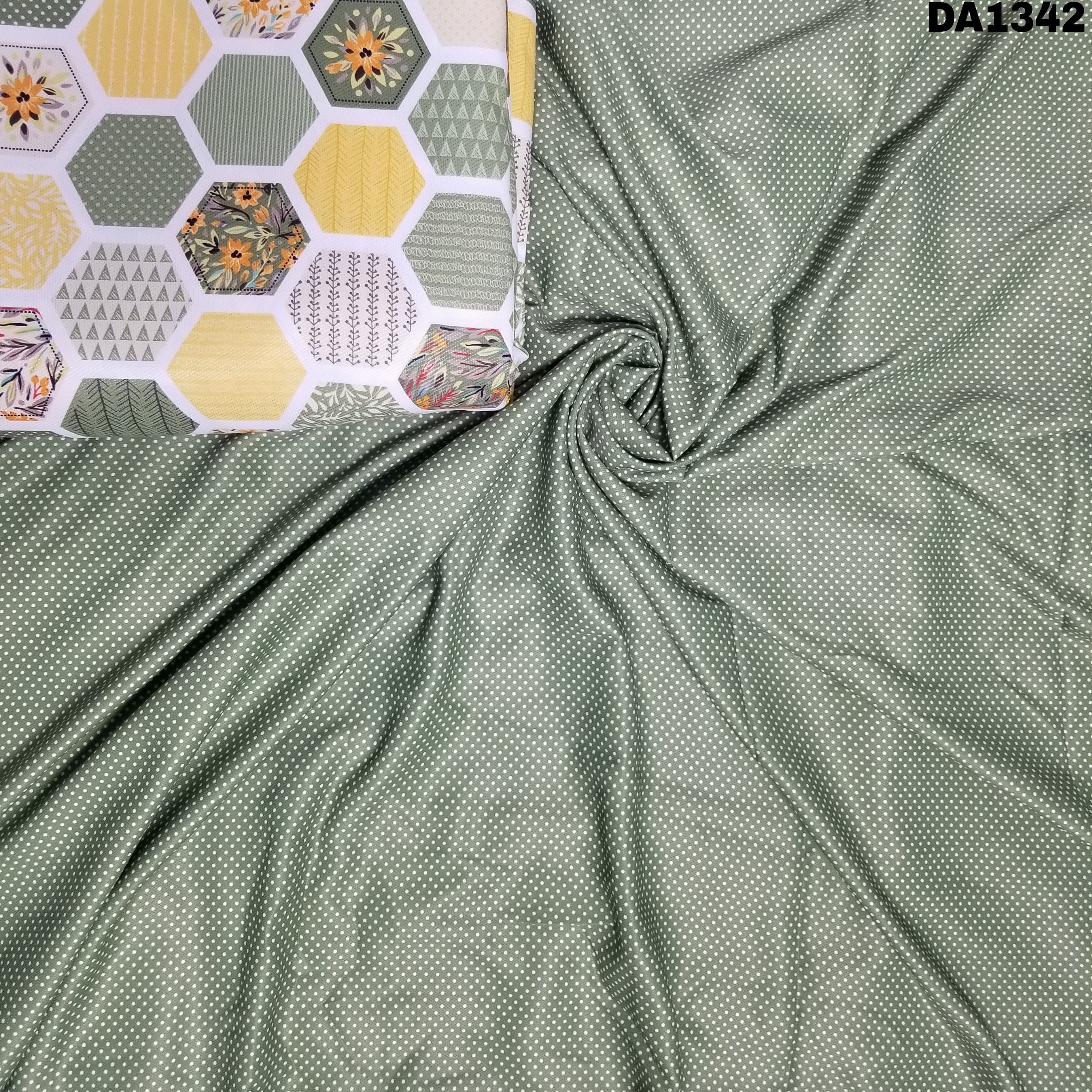 Silver Line Digital Print Fabric - 58 Inch Wide | Washable, Ideal For Garments, Vibrant Colors As Shown In Images