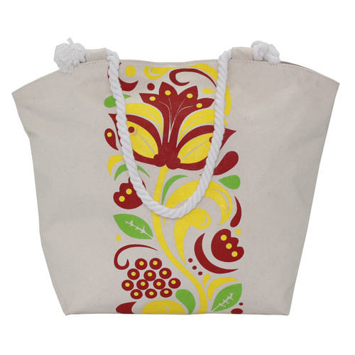 12 ऑउंस नेचुरल कैनवास बीच बैग इनसाइड लाइनिंग क्षमता के साथ: 5 किलो किलोग्राम/दिन