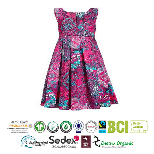 Kids Designer Frock - Organic Cotton Blend, Customized Sizes, Alluring Checked Motifs - Skin-Friendly Fabric for Girls, Ideal for All Seasons