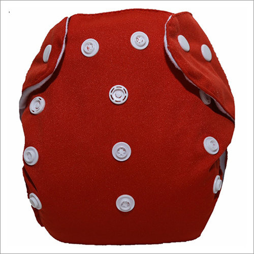 मैरून एडजस्टेबल बटन बेबी नैपी पैंट