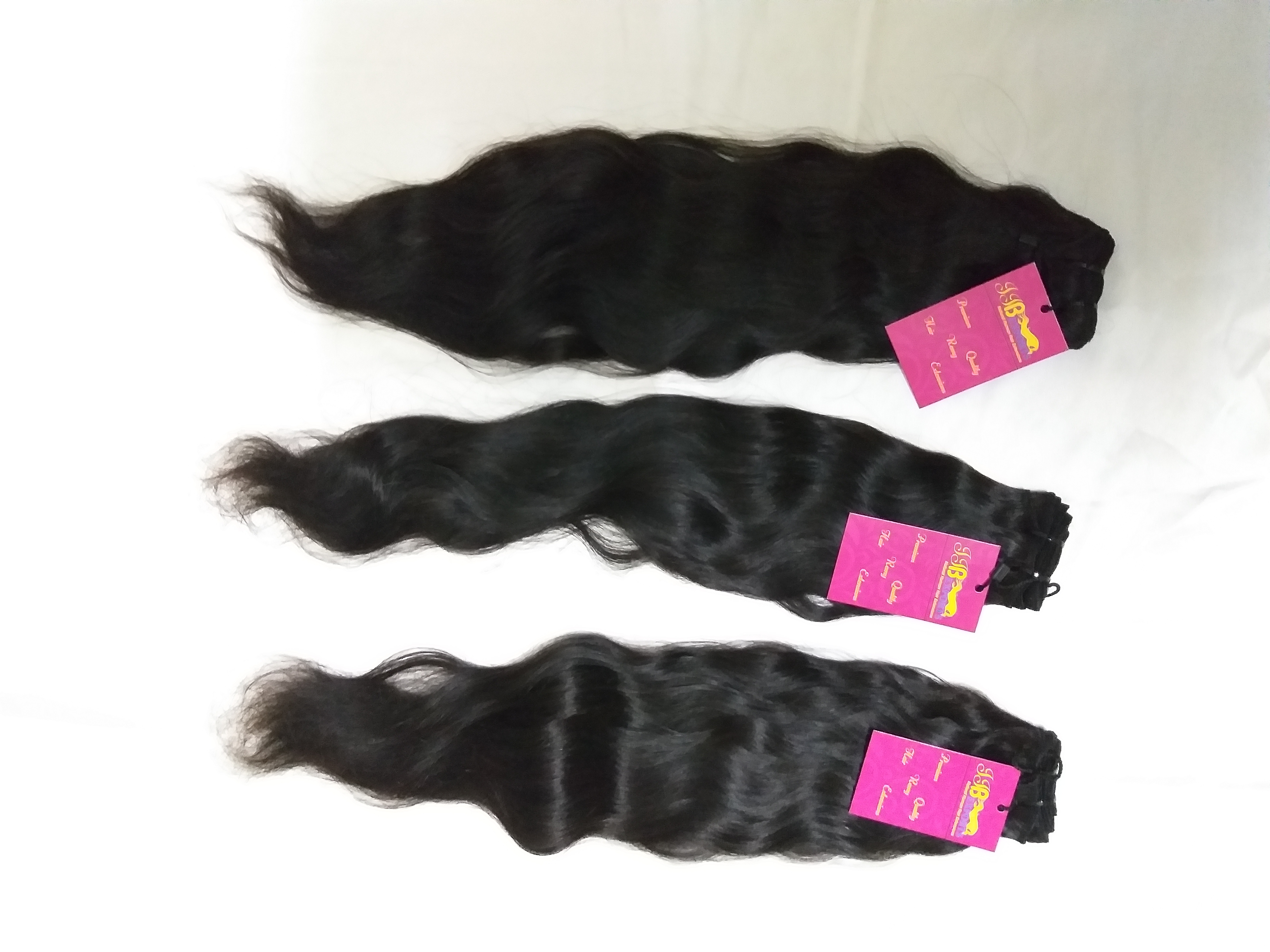 Indian Sample Virgin Wavy Hair Bundle - Color: Natural Black