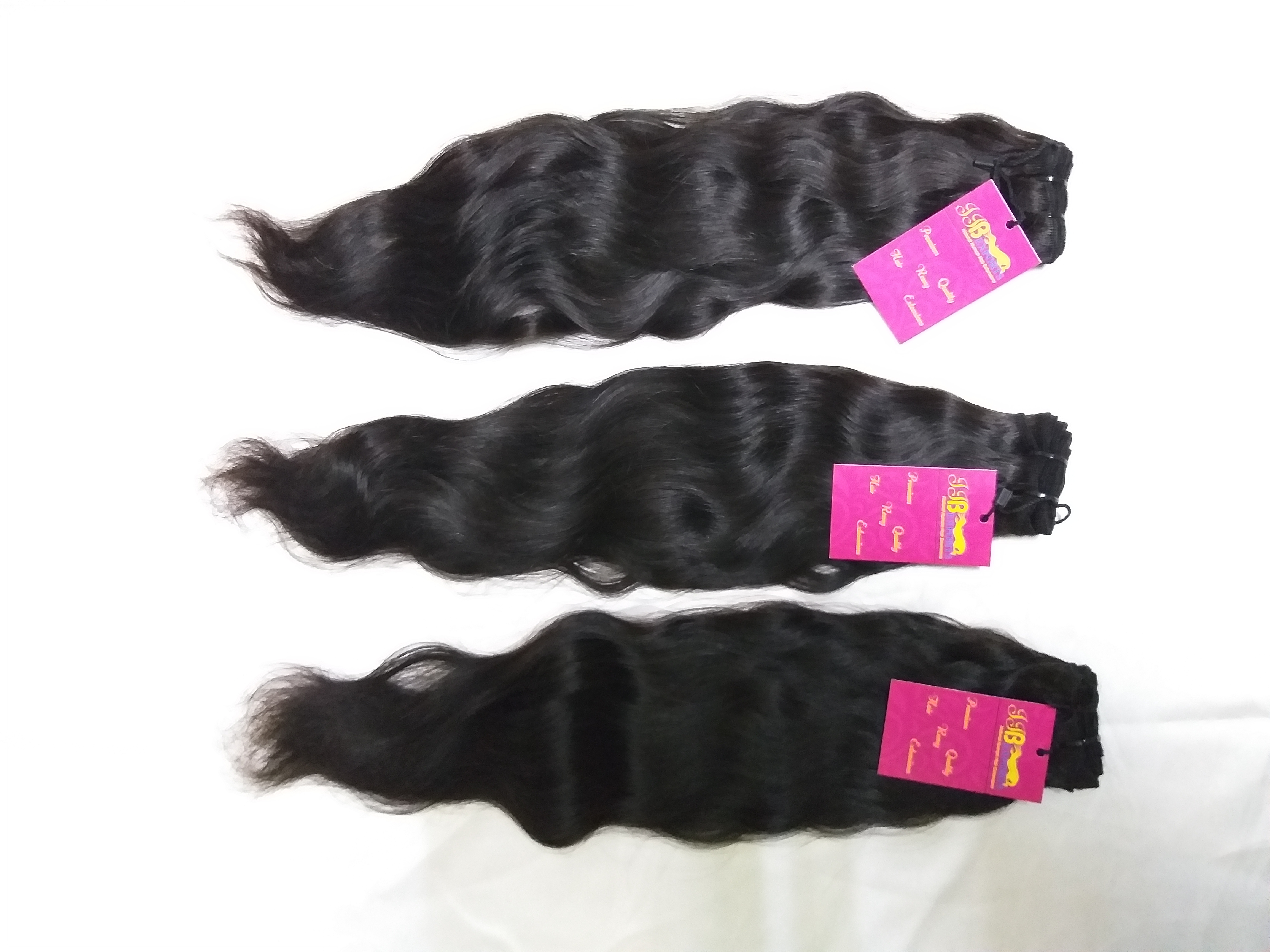 Indian Sample Virgin Wavy Hair Bundle - Color: Natural Black