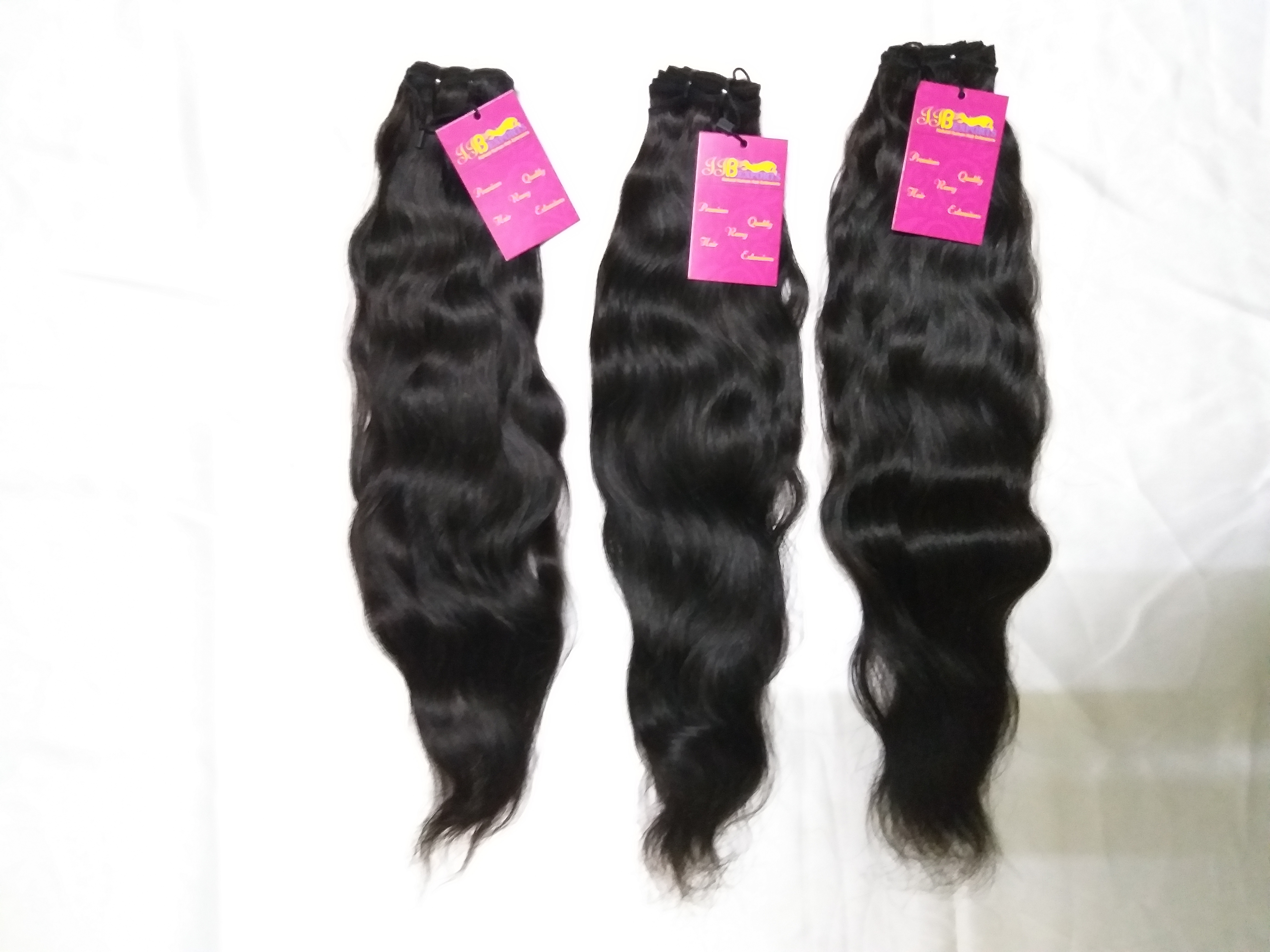 Indian Sample Virgin Wavy Hair Bundle - Color: Natural Black