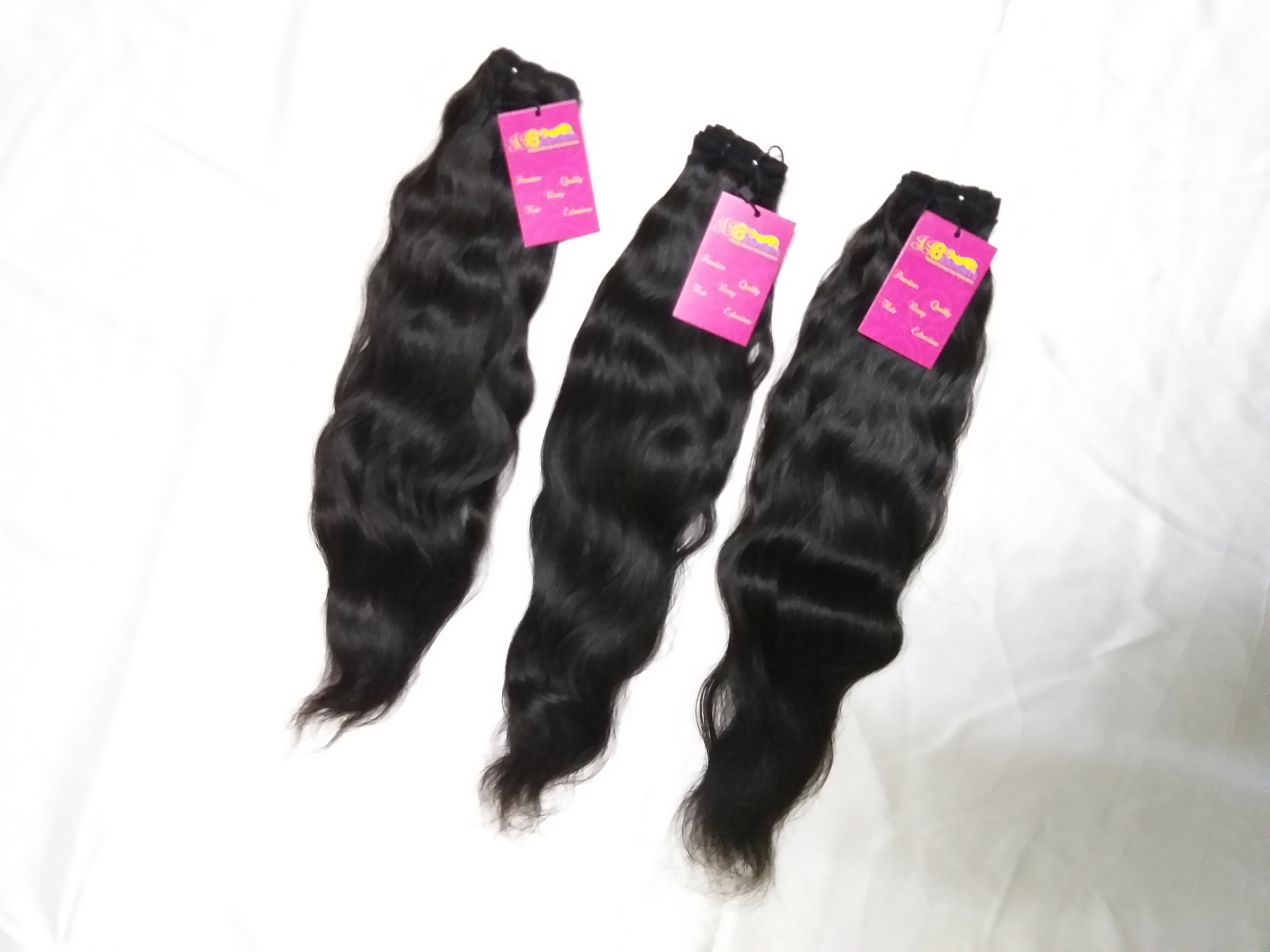 Natural Color Silky Wavy Straight Curly Human Remy Beazilian Hair Extensions - Hair Extension Type: Weaving