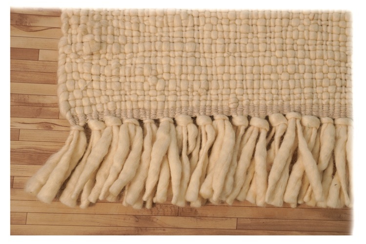 Hand Woven Woolen Kilim - Wool Material Rectangle Shape 6-7mm Thickness | Anti-slip Simple Pattern Hand Washable Ideal For Bedrooms And Hotels