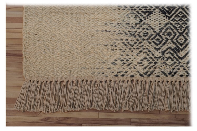 Hand Woven Woolen Kilim - Wool Material, Rectangle Shape, 6-7 Mm Thickness | Hand Washable, Anti-slip, Simple Pattern, Versatile Use