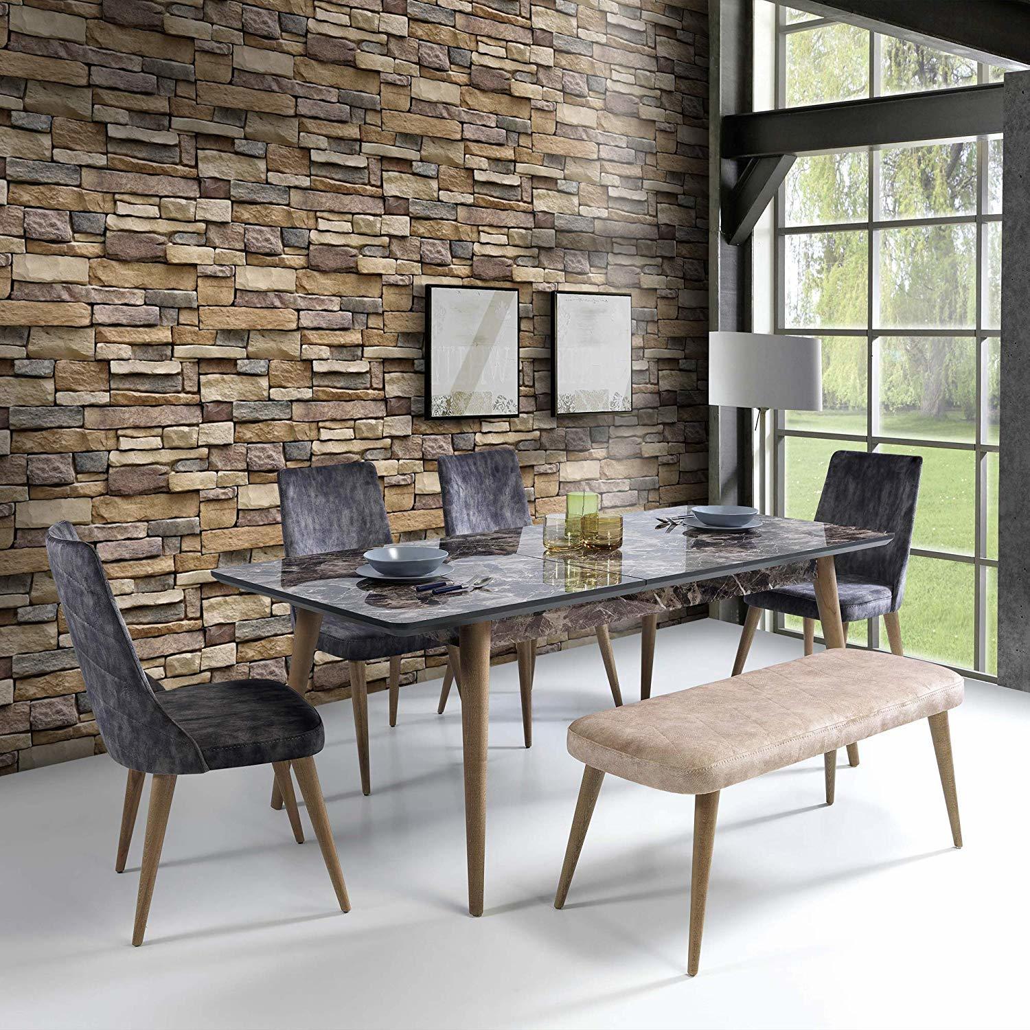 Non Woven Hh-3807 Non-woven Brick Wallpaper