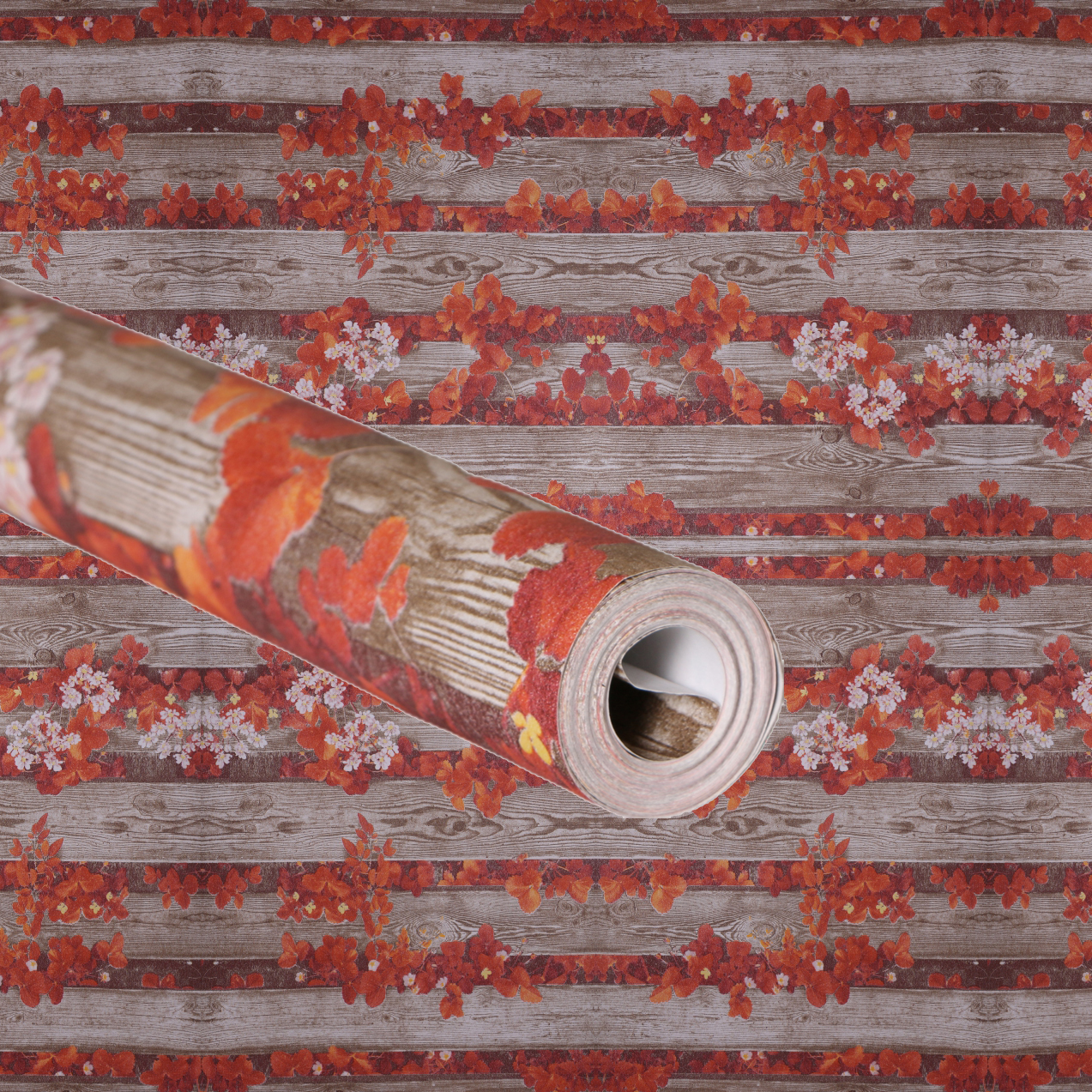 Hh-90403 Non-woven Fancy Leaves Wallpaper