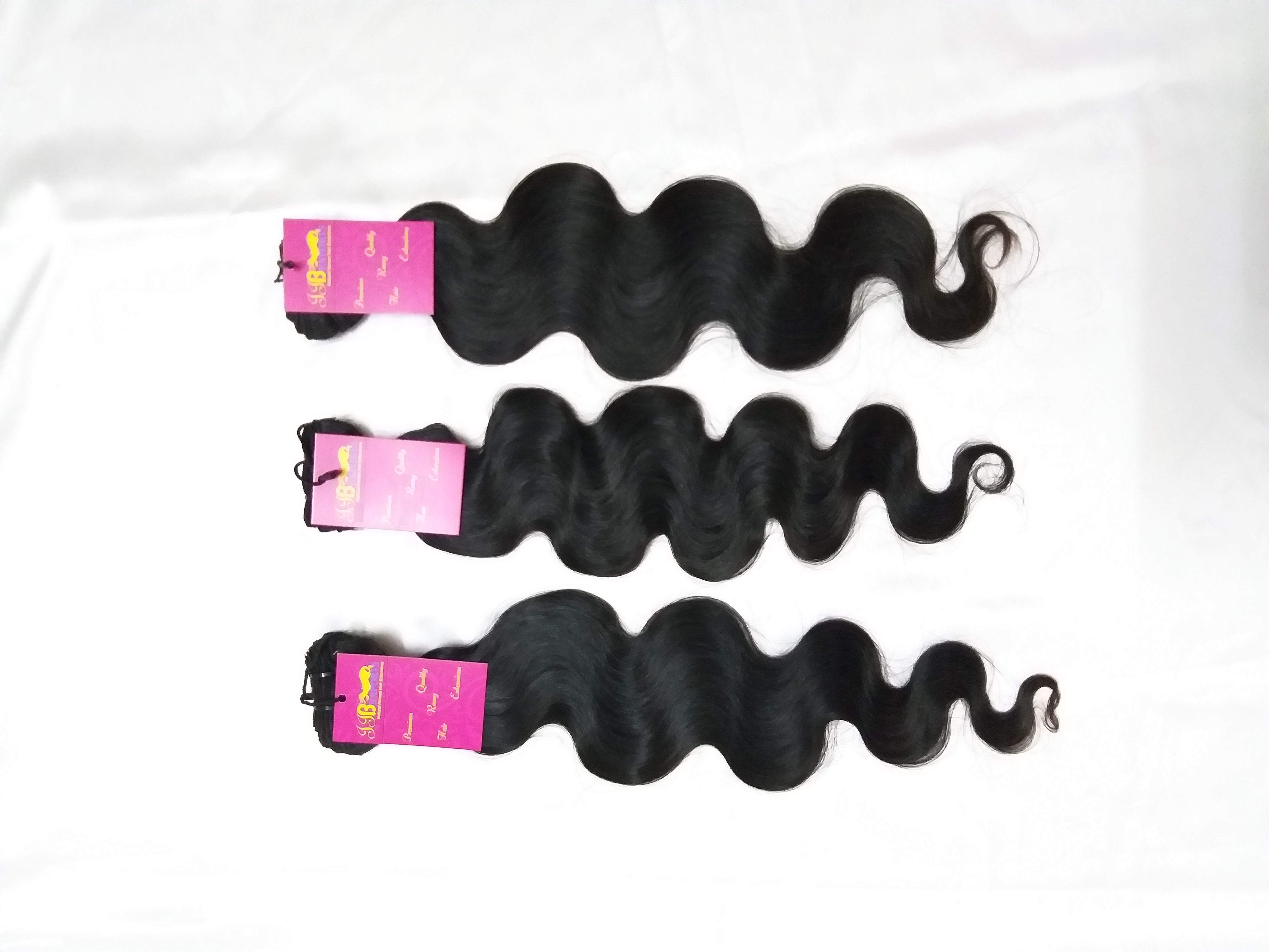 Unprocessed Virgin Body Wavy Brazilian Indian Wave Cuticle Hair Extensions - Color: Natural Black
