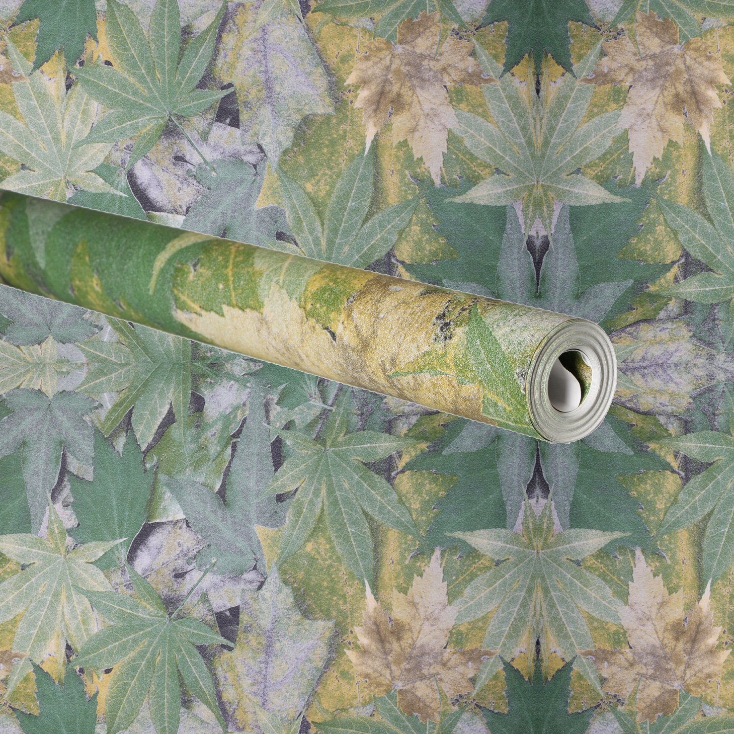 Hh-91102 Non-woven Leaves Adhesive Wallpaper