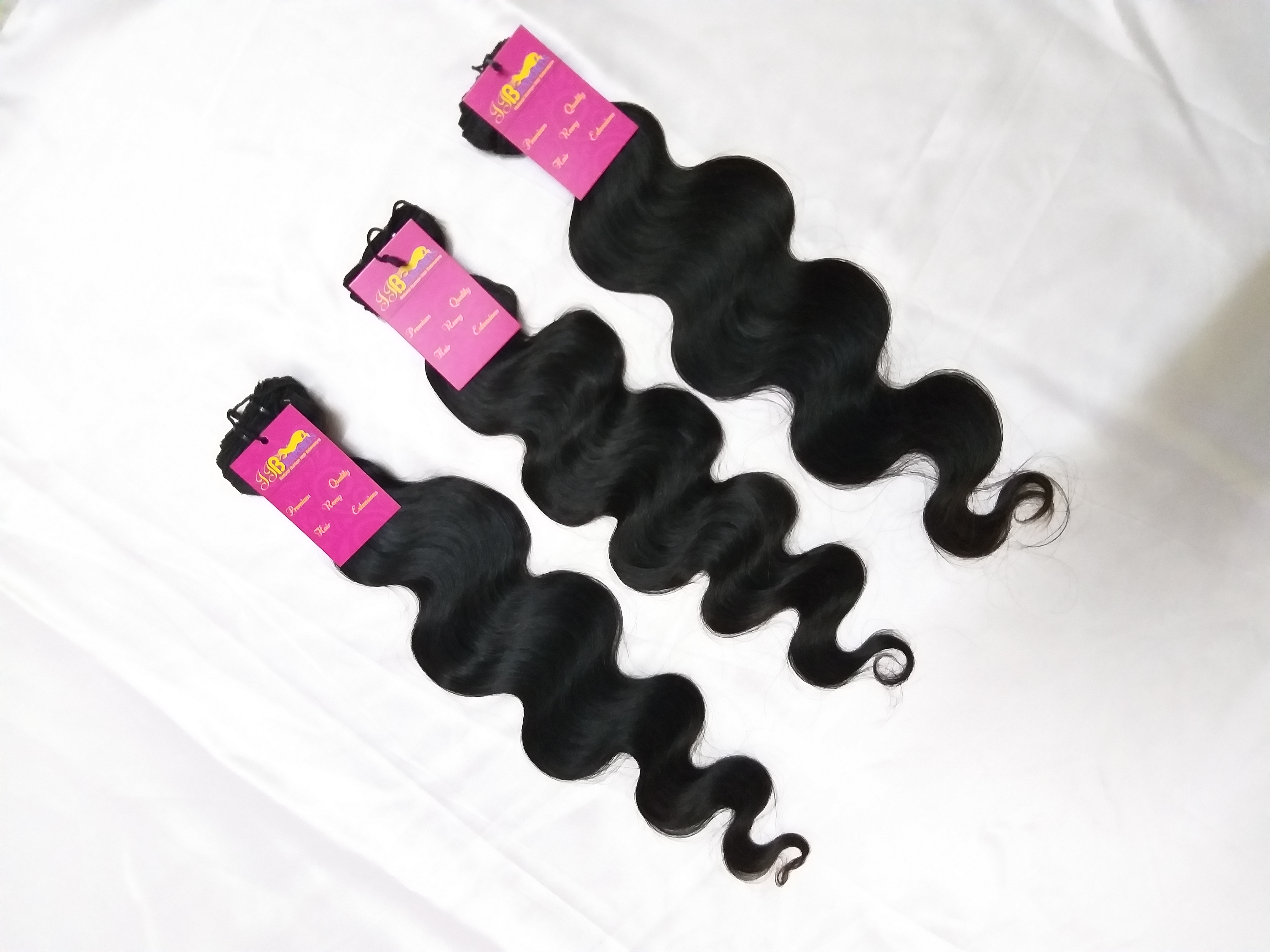 Virgin Body Wavy Brazilian Grade Indian Wave Human Hair - Color: Natural Black