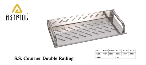 Stainless Steel Corner Double Railing