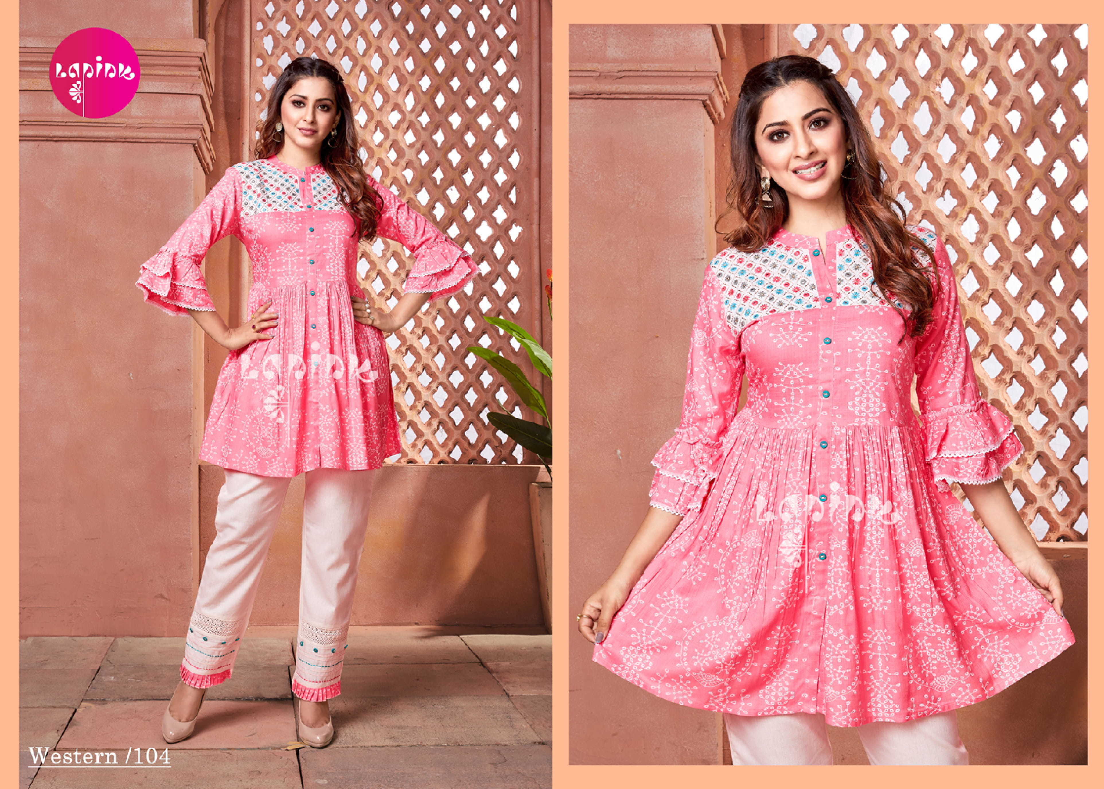 Dry Cleaning Lapink By Western Summer Special Tunics Top With Pant Catalogue