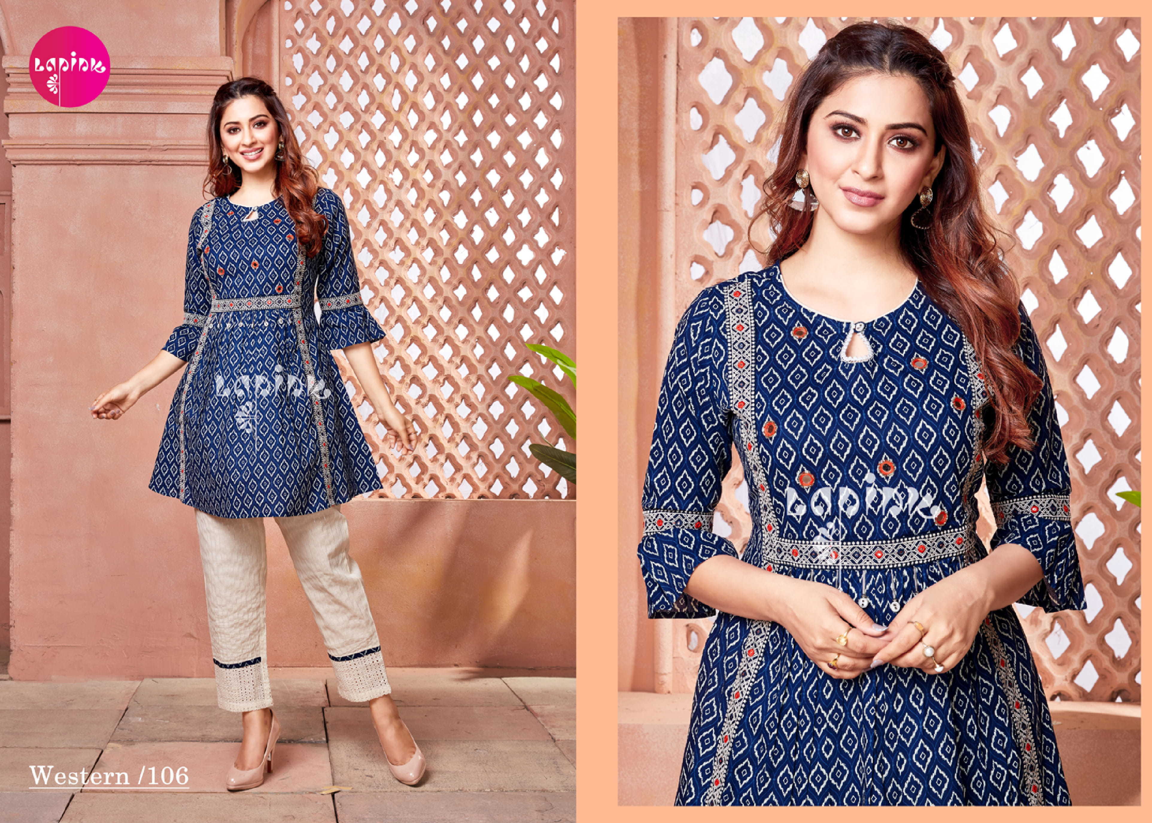 Dry Cleaning Lapink By Western Summer Special Tunics Top With Pant Catalogue