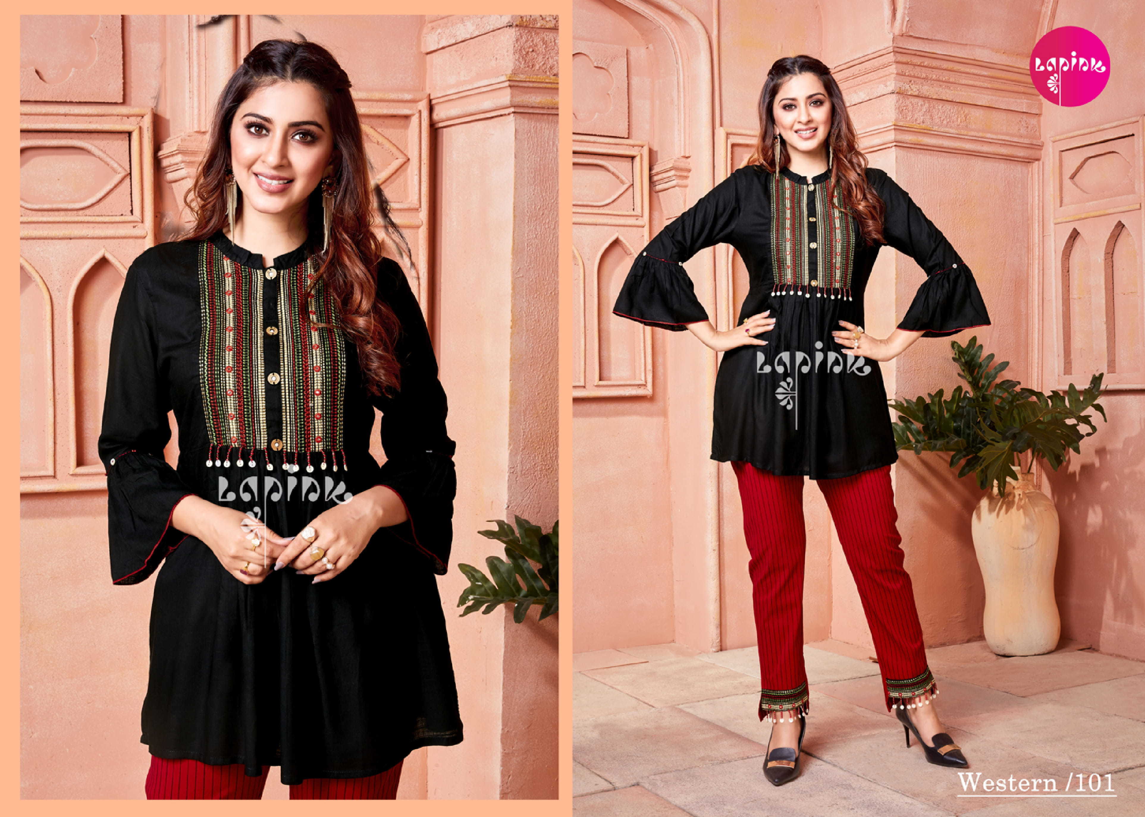 Dry Cleaning Lapink By Western Summer Special Tunics Top With Pant Catalogue
