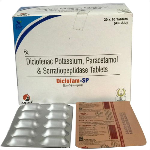 Diclofenac Potassium Paracetamol and Serratiopeptidase Tablets