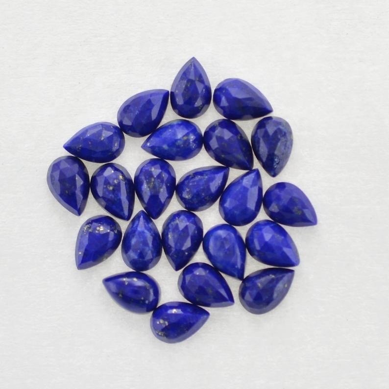 3x5mm Lapis Lazuli Rose Cut Pear Loose Gemstones Grade: Aaa