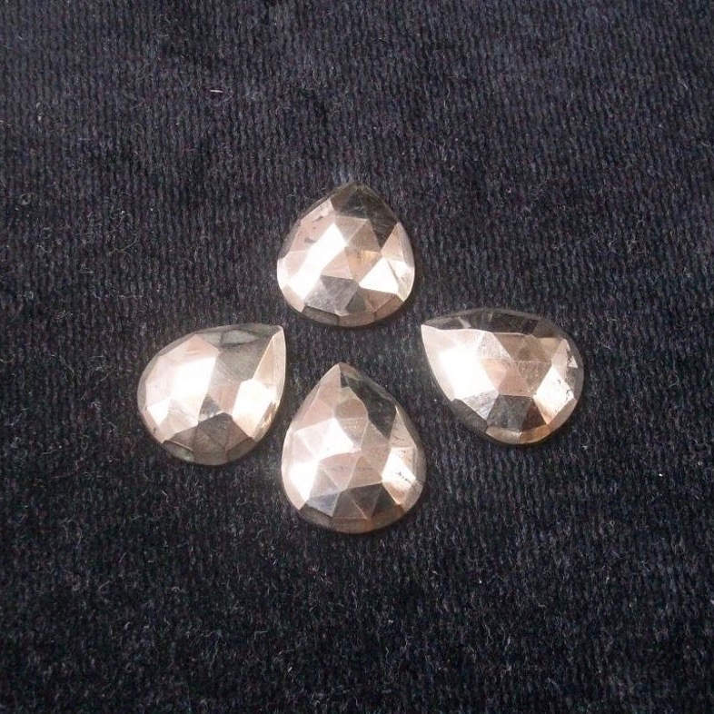 4x6mm Pyrite Rose Cut Pear Loose Gemstones Grade: Aaa