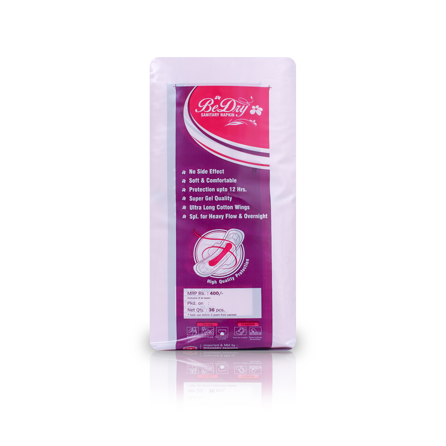 32 Cm Ultra Thin Sanitary Napkin - Cotton Material, 320 Mm Size, White Color | Available In Different Sizes, Enhanced Comfort With Greenchip Technology
