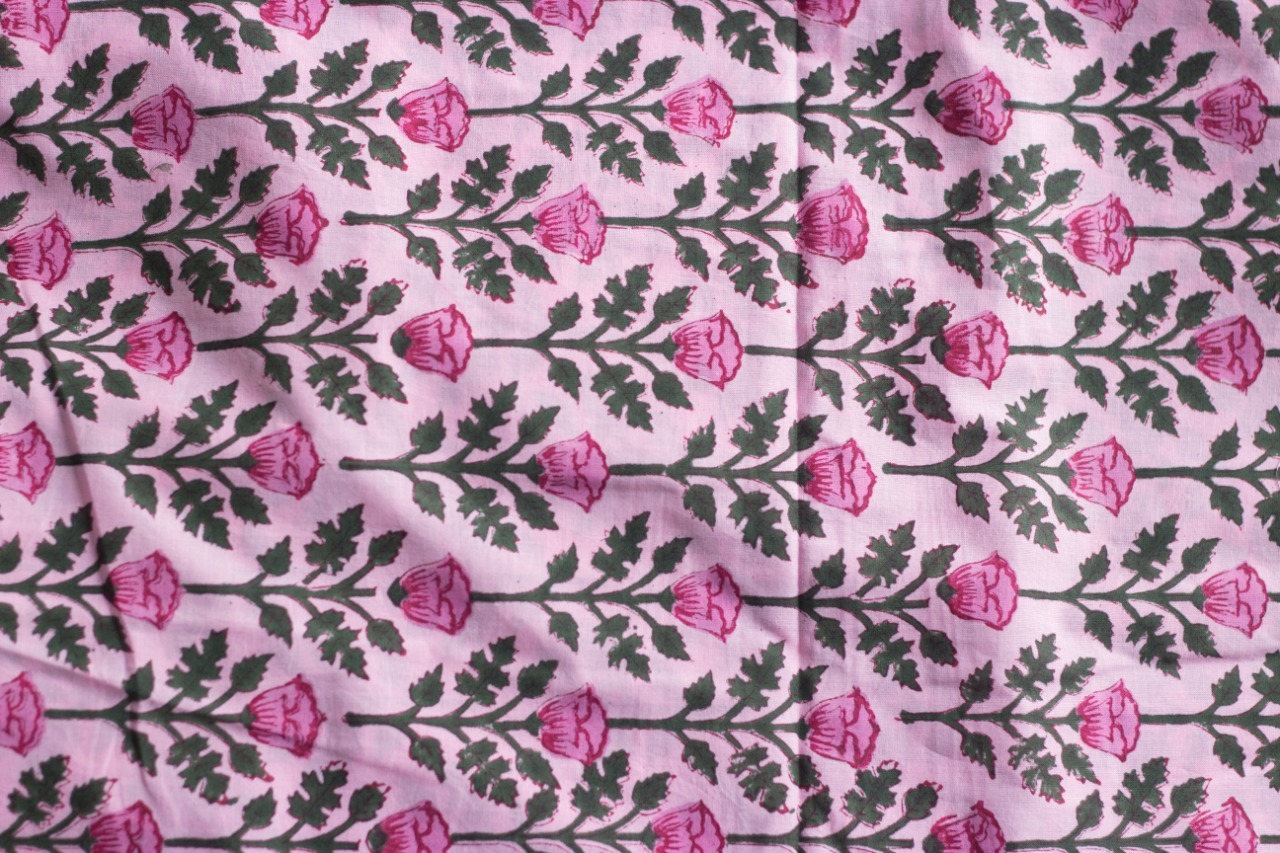 100%cotton Hand Block Printed Fabric