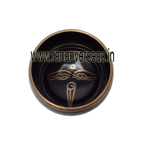 Buddha Eye Singing Bowl - High-Quality Brass, Ideal Size for Handheld Use | Eco-Friendly, Polished Finish, Includes Wooden Striker and Handmade Cushion