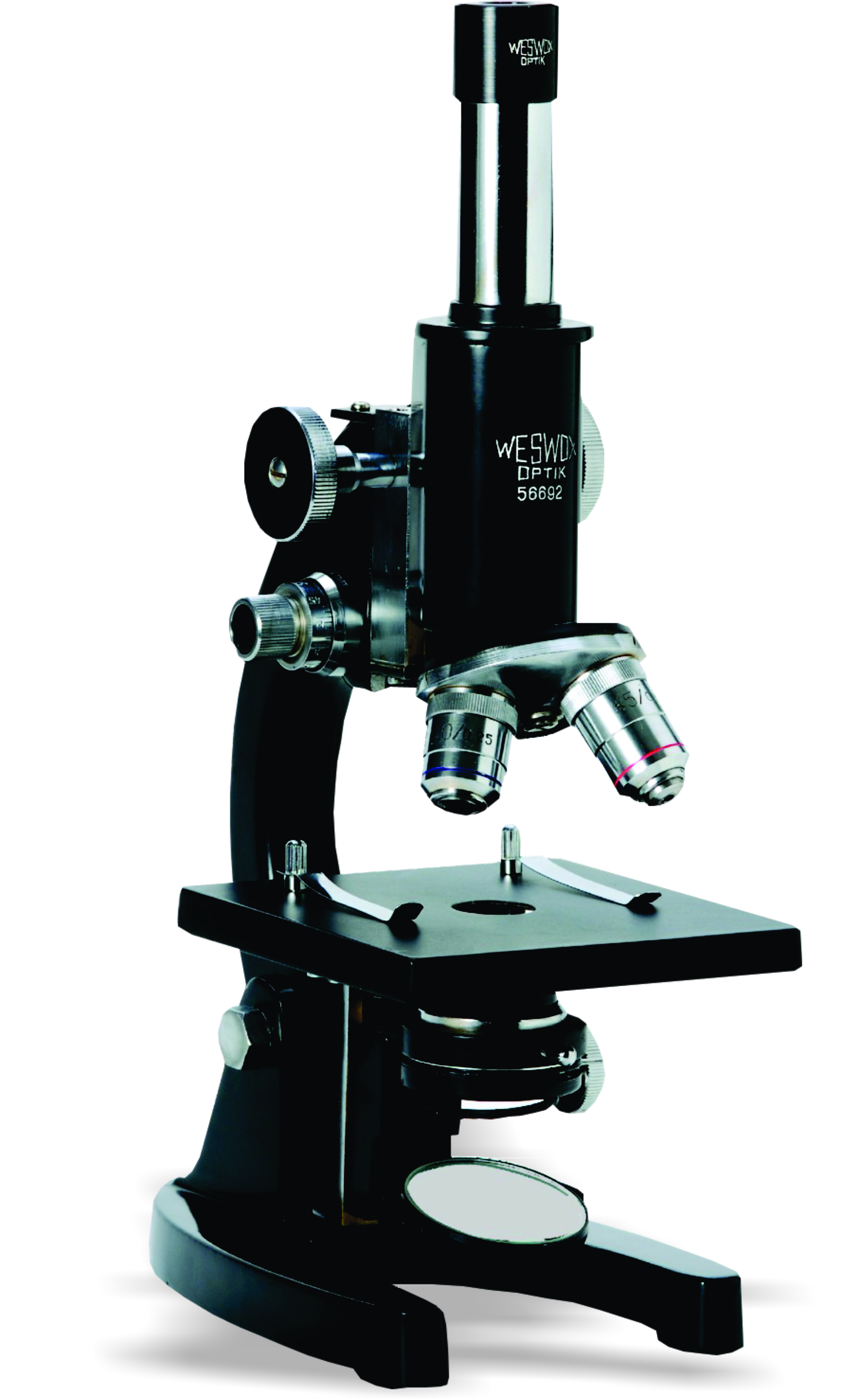Student Compound Microscope - Die-cast Monocular Body, 160mm Mechanical Tube, 10x & 45x Objectives | Clear Images, Sensitive Focus, Triple Revolving Nosepiece