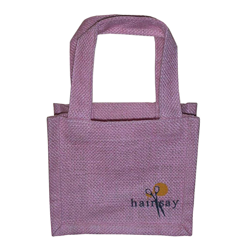 Jute Gift Bag - Customized Size With 31 Cm Handle | Re-usable, Bio-degradable, Eco-friendly, Logo Print, Open Closure