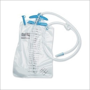 Urine Collection Bag - PVC, 100x20x30 cm | 1000 ml Capacity, Blue Color, Non-Return Valve with Moulded Handle