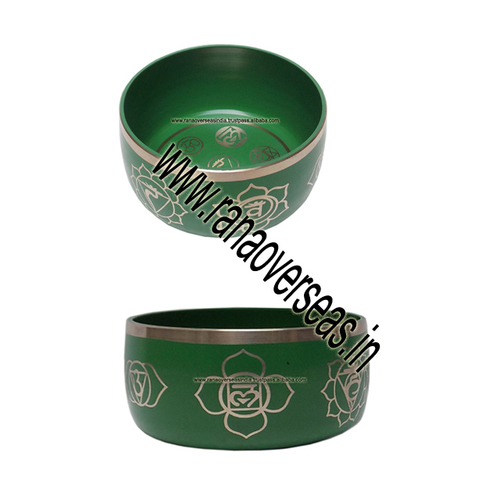 Seven Chakra Tree Of Life Tibetan Singing Bowl - Eco-Friendly Metal, Perfect Handheld Size for Healing Sounds | Includes Dual Surface Mallet & Hand-Sewn Designer Cushion, Ideal for Meditation & Yoga