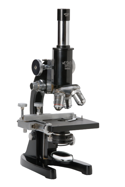 Senior Laboratory And Medical Microscope - Brass Material, Monocular Body With Inclinable Design | Features Abbe Condenser, Detachable Mechanical Stage, 40x - 1500x Magnification, Dual Eyepieces, Long Life Warranty