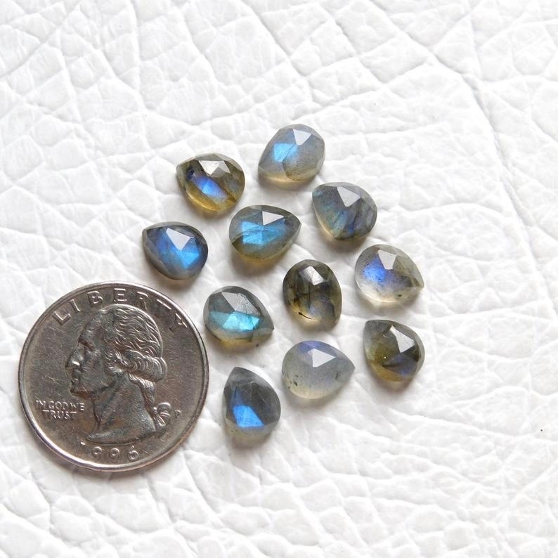 3x5mm Labradorite Rose Cut Pear Loose Gemstones Grade: Aaa