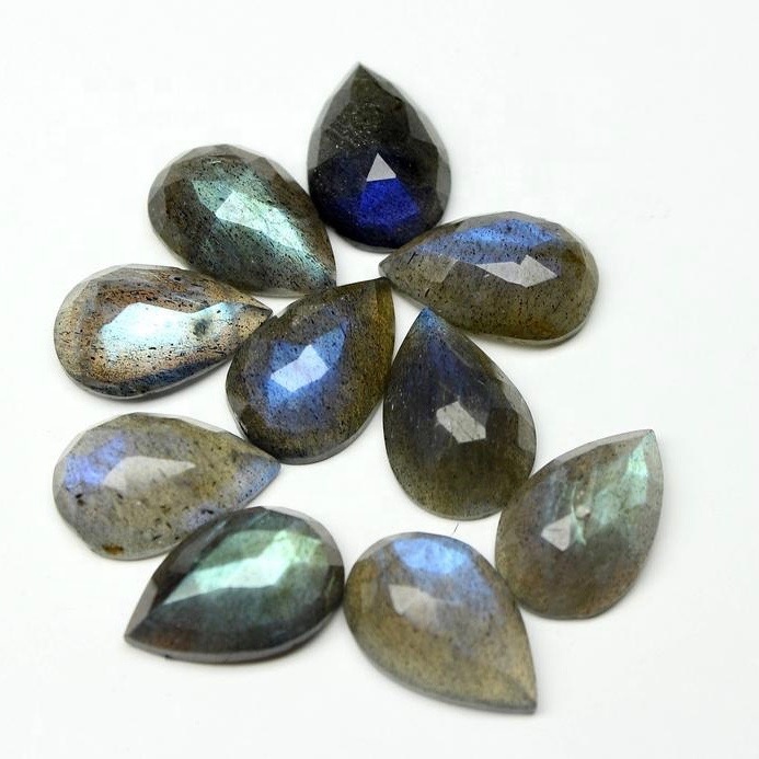 5x8mm Labradorite Rose Cut Pear Loose Gemstones Grade: Aaa