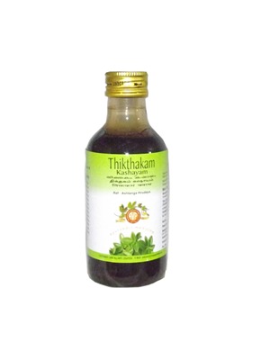 Thikthakam Kashayam - 200ml Effective Herbal Remedy For Skin Diseases, Eczema, Scabies, Sinusitis, Chronic Ulcers, Suitable For All Ages, Physician Dosage Recommended