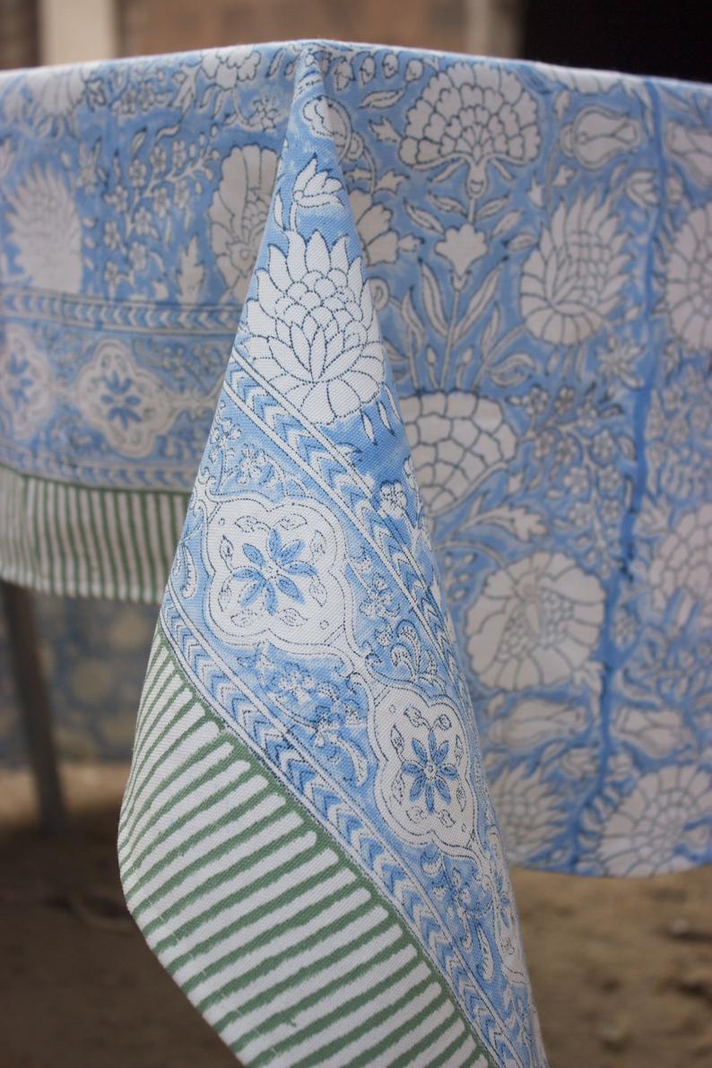 Cotton Hand Block Printed Table Cloth