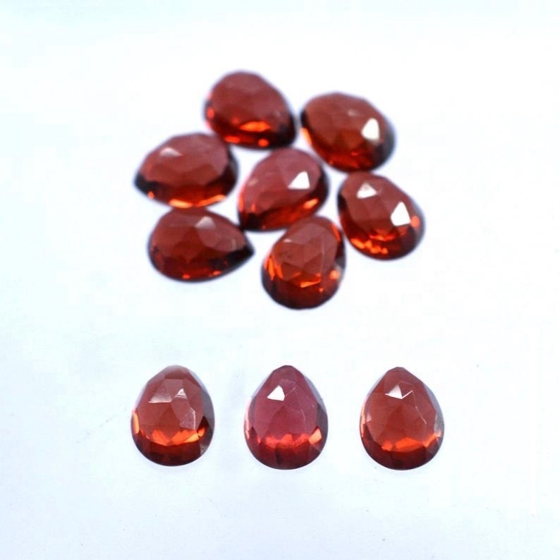 6x9mm Mozambique Red Garnet Rose Cut Pear Loose Gemstones Grade: Aaa